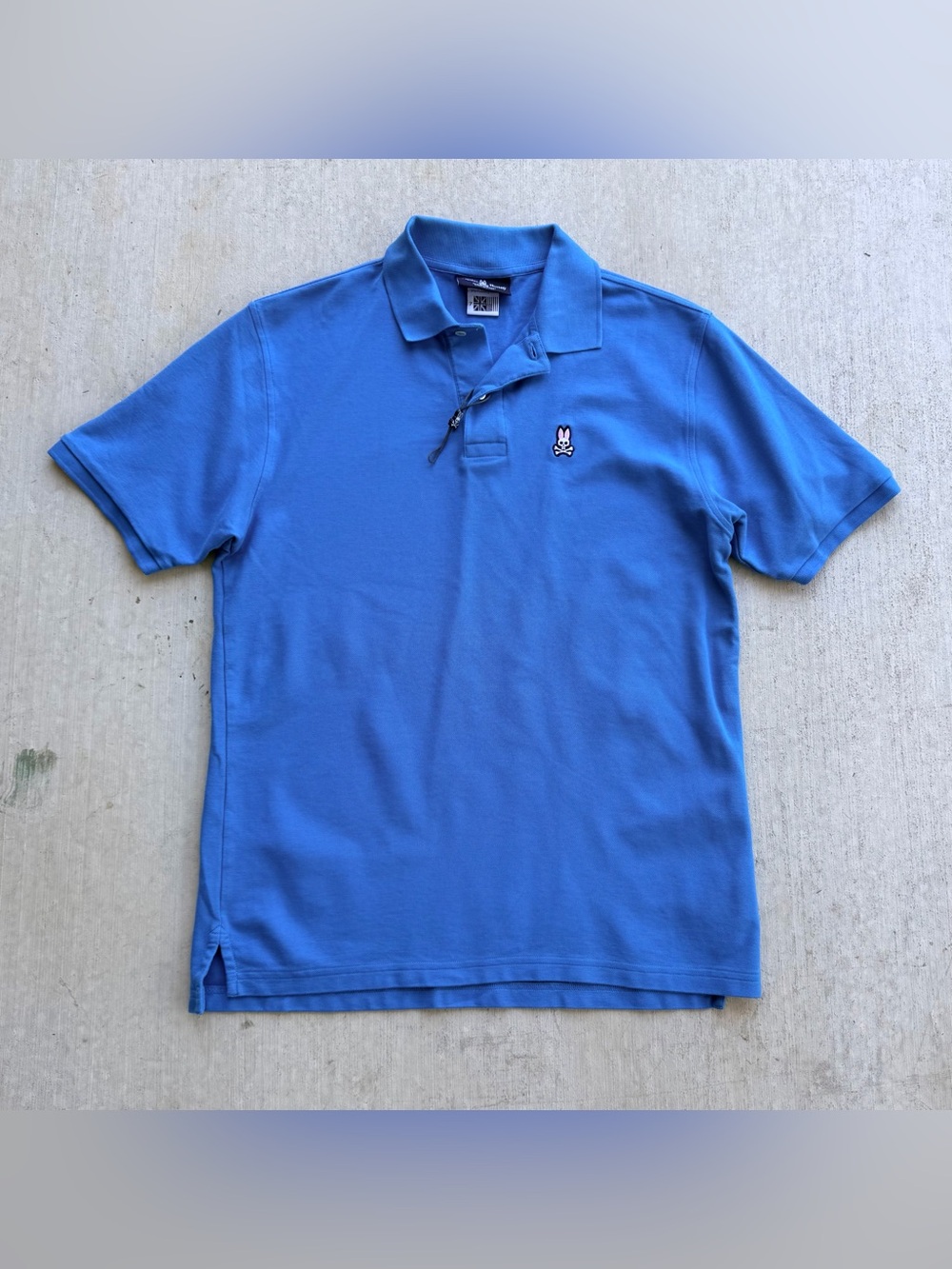 Psycho Bunny Pique Knit Polo Shirt Men Size 7 Teal Pullover New